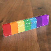 Rosa Pastellstreifen Namensplakette (Seite)