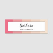 Rosa Pastellstreifen Namensschild (Vorderseite)