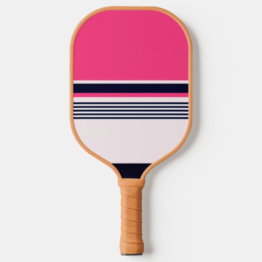 Rosa Pastellstreifen Pickleball Schläger (Vorderseite)