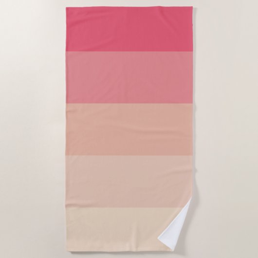 Rosa Pastellstreifen Strandtuch (Vorderseite)