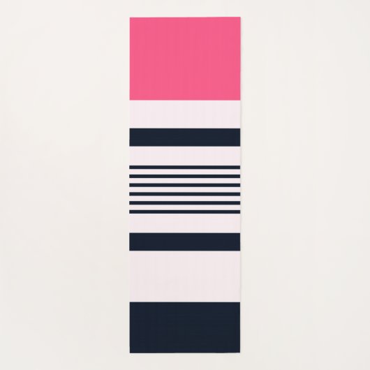 Rosa Pastellstreifen Yogamatte (Rückseite)