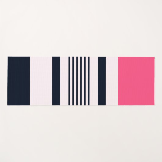 Rosa Pastellstreifen Yogamatte (Vorderseite (Horizontal))