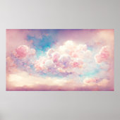 Rosa Pastellwolken Wolken Wolkenkratzer Kunst Poster (Vorne)