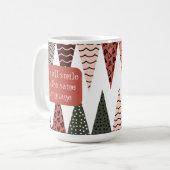 Rosa Patchwork-Flagge Kritzel-Muster Liebesphrase Kaffeetasse (Vorderseite Links)