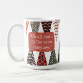 Rosa Patchwork-Flagge Kritzel-Muster Liebesphrase Kaffeetasse (Links)