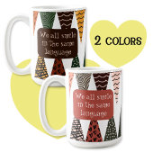 Rosa Patchwork-Flagge Kritzel-Muster Liebesphrase Kaffeetasse