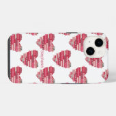 Rosa Patchwork-Herzen Handyhülle iPhone Hülle (Rückseite (Horizontal))