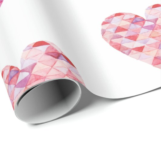 Rosa Patchwork Herzenslust Valentinstag Geschenkpapier (Rolleneckpunkt)