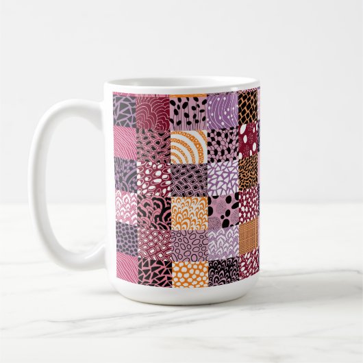 Rosa Patchwork-Kaffeetasse ☕💖 Kaffeetasse (Links)