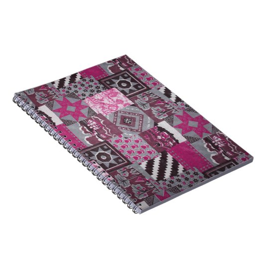 rosa Patchwork-Notebook Notizblock (Rechte Seite)