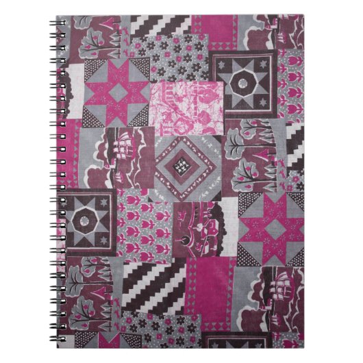 rosa Patchwork-Notebook Notizblock (Vorderseite)