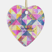 Rosa Patchwork Quilt Keramik Ornament (Rechts)