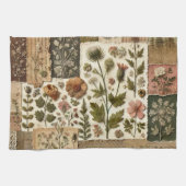 Rosa Patchwork Quilt Rustikale Blumenmuster Geschirrtuch (Horizontal)