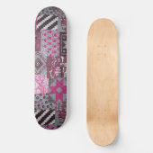 Rosa Patchwork Skateboard Deck (Vorderseite)