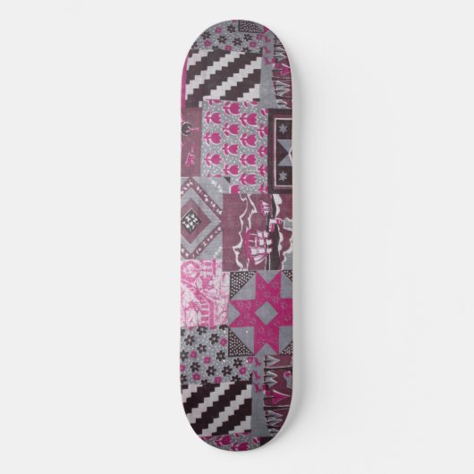 Rosa Patchwork Skateboard Deck (Vorderseite)