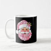 Rosa Patchwork-Weihnachtsmann Brustkrebs-Bewusstse Kaffeetasse (Links)