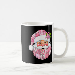 Rosa Patchwork-Weihnachtsmann Brustkrebs-Bewusstse Kaffeetasse