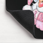 Rosa Patchwork-Weihnachtsmann Brustkrebs-Bewusstse Mousepad (Ecke)