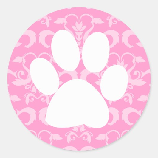 Rosa Paw Elegant Sticker (Vorderseite)