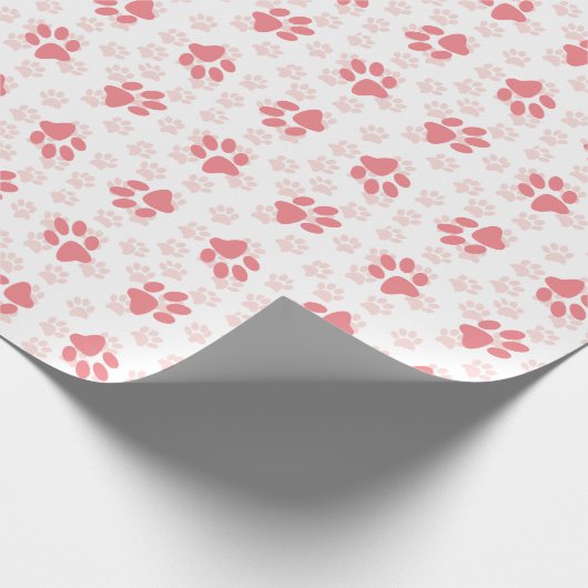 Rosa Paw Prints Jeden Anlaß Geschenkpapier (Ecke)
