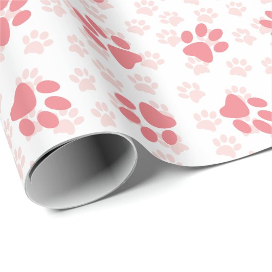 Rosa Paw Prints Jeden Anlaß Geschenkpapier (Rolleneckpunkt)