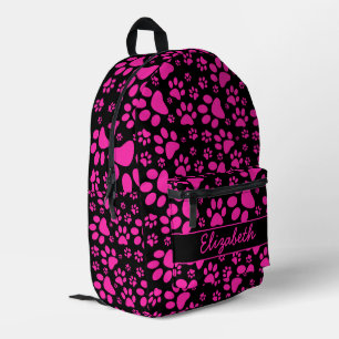 Rosa Paw Prints Personalisiert Bedruckter Rucksack