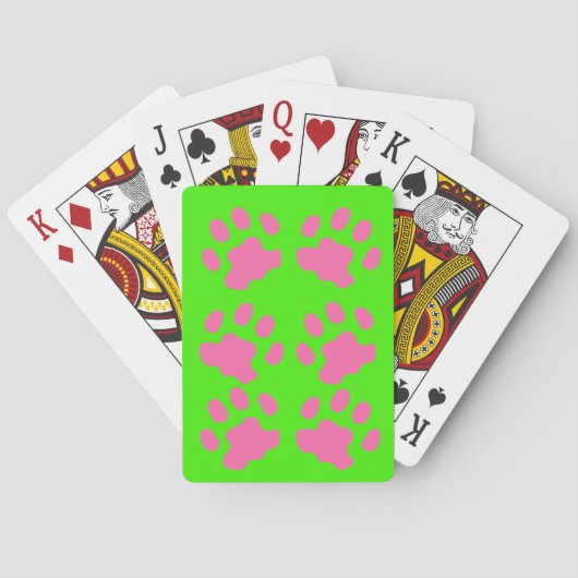 Rosa Paws Green Playing Cards Spielkarten (Rückseite)