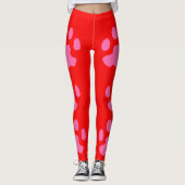 Rosa Paws Rote Leggings (Vorderseite)