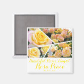 Rosa Peace [Square Magnet] Magnet (Vorderseite/Rückseite)