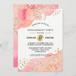 Rosa | Peach Botanical Engagement Party Einladung