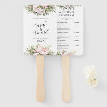 Rosa Peach floral Elegante Hochzeitsprogramme