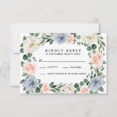 Rosa Peach Wedding RSVP Cards (Vorderseite)