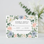 Rosa Peach Wedding RSVP Cards (Stehend Vorderseite)