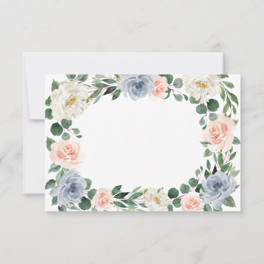 Rosa Peach Wedding RSVP Cards (Rückseite)