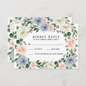 Rosa Peach Wedding RSVP Cards (Vorne/Hinten)