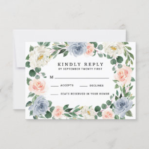 Rosa Peach Wedding RSVP Cards Karte