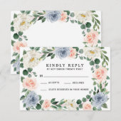 Rosa Peach Wedding RSVP Cards Karte (Vorne/Hinten)