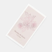 Rosa Pearl Botanical Serviette (Ecke)