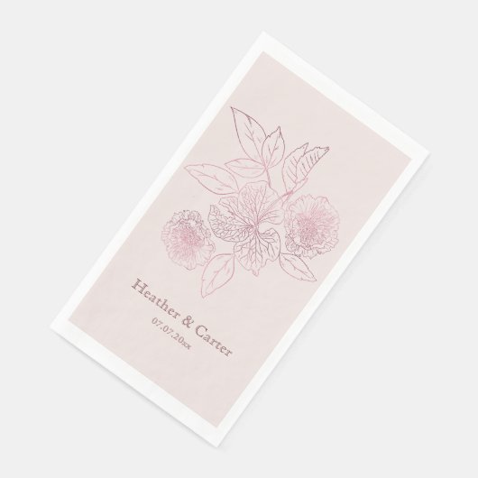 Rosa Pearl Botanical Serviette (Ecke)