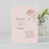 Rosa Pearl Botanisch Folieneinladung (Stehend vorne)