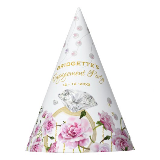 Rosa Pearl Verlobung Partyhütchen (Vorderseite)