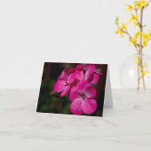 Rosa Pelargonie-Anmerkungs-Karte Karte (Gelbe Blume)