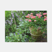 Rosa Pelargonie-Blumenpflanzer Fußmatte (Vorderseite)