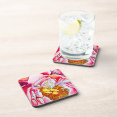 Rosa Peña Wasserfarbe Kunst Getränkeuntersetzer (Rechte Seite)