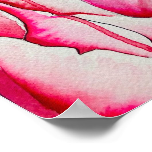 Rosa Peña Wasserfarbe Kunst Poster (Ecke)