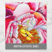 Rosa Peña Wasserfarbe Kunst Weinetikett (Einzelnes Label)