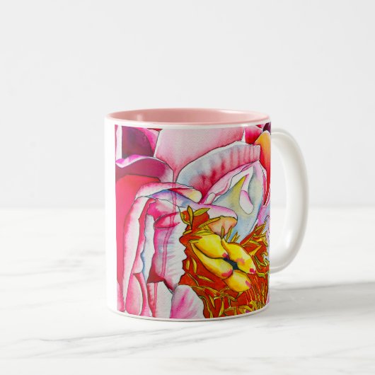 Rosa Peña Wasserfarbe Kunst Zweifarbige Tasse (VorderseiteRechts)