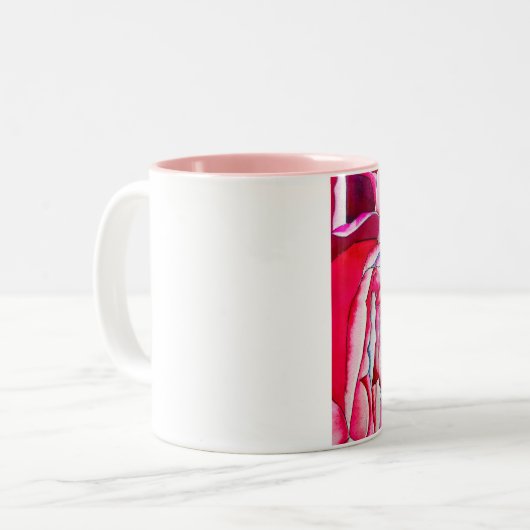 Rosa Peña Wasserfarbe Kunst Zweifarbige Tasse (Vorderseite Links)