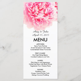 Rosa Pénées Hochzeit viele Peony3 Menükarte