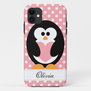 Rosa Penguin-Liebe iPhone 11 Hülle